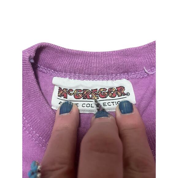 Vintage 90s “What Would Scooby Doo?” Cropped T Shirt Purple McGregor Tag Sz M - Picture 2 of 6